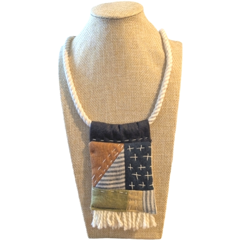 Thread + Sprout Patchwork Quilty Necklace